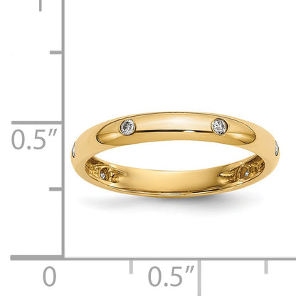 14k 3mm 6-stone 1/10 carat Diamond Band