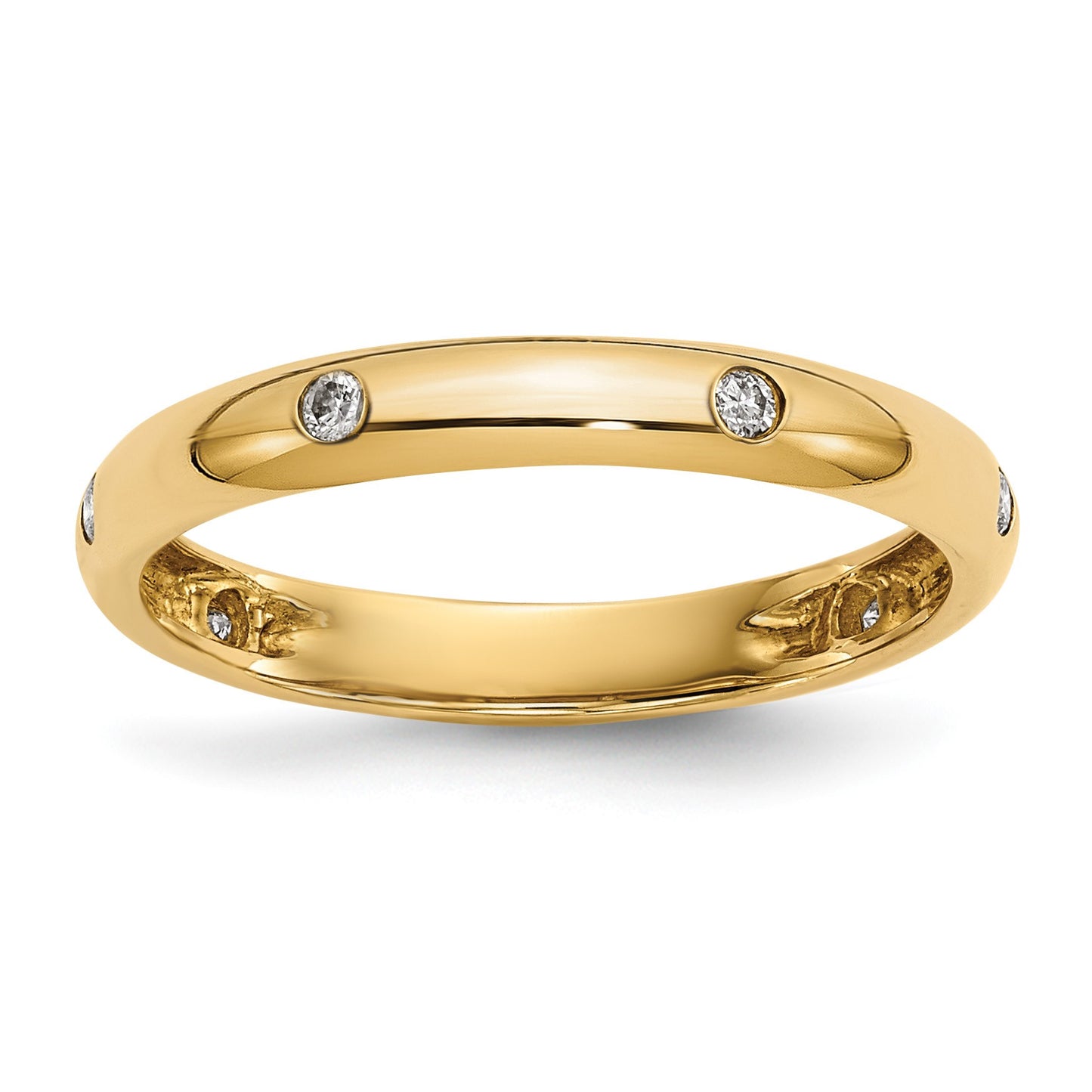 14k 3mm 6-stone 1/10 carat Diamond Band