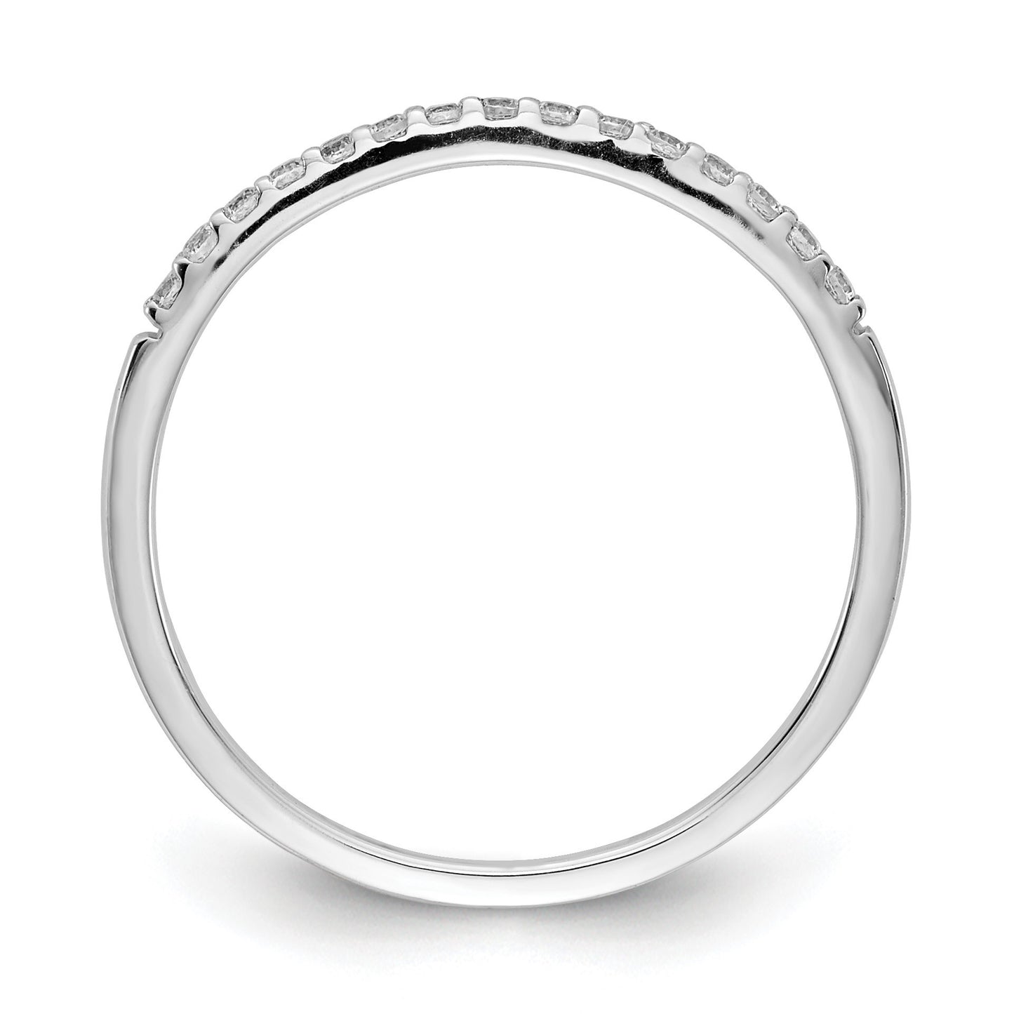 14k White Gold 2mm 1/8 carat Diamond Band