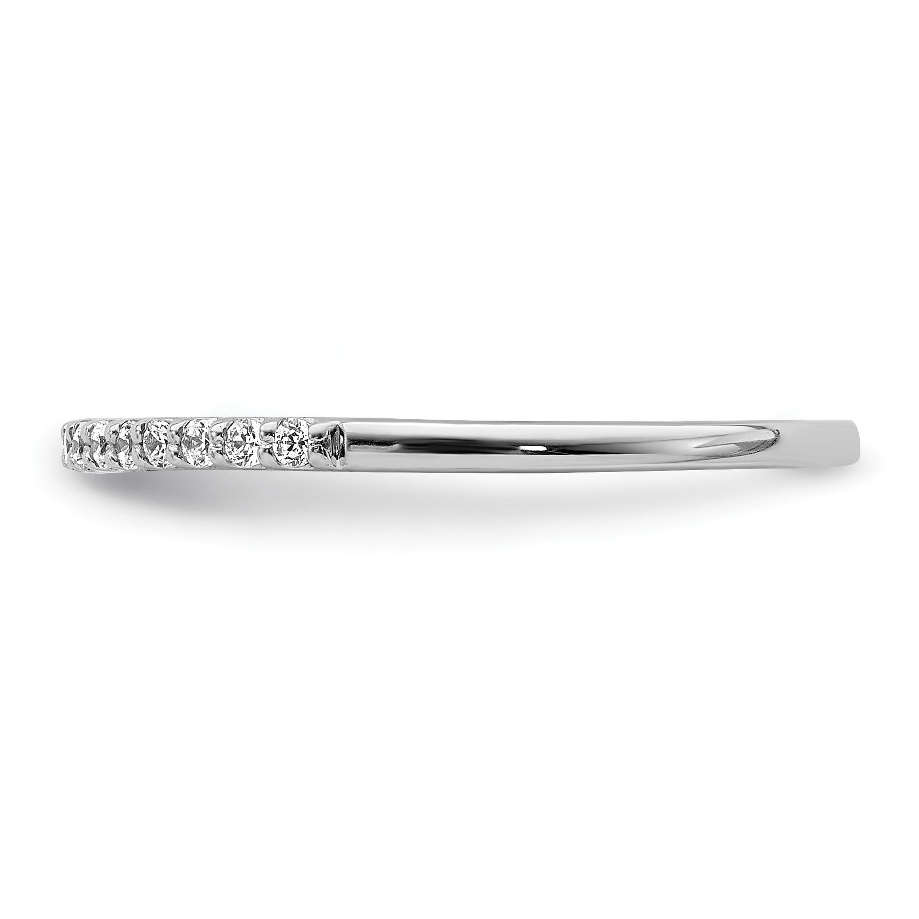 14k White Gold 2mm 1/8 carat Diamond Band