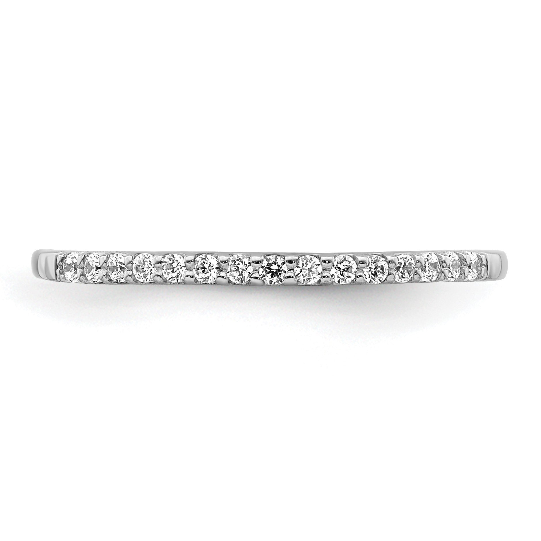 14k White Gold 2mm 1/8 carat Diamond Band