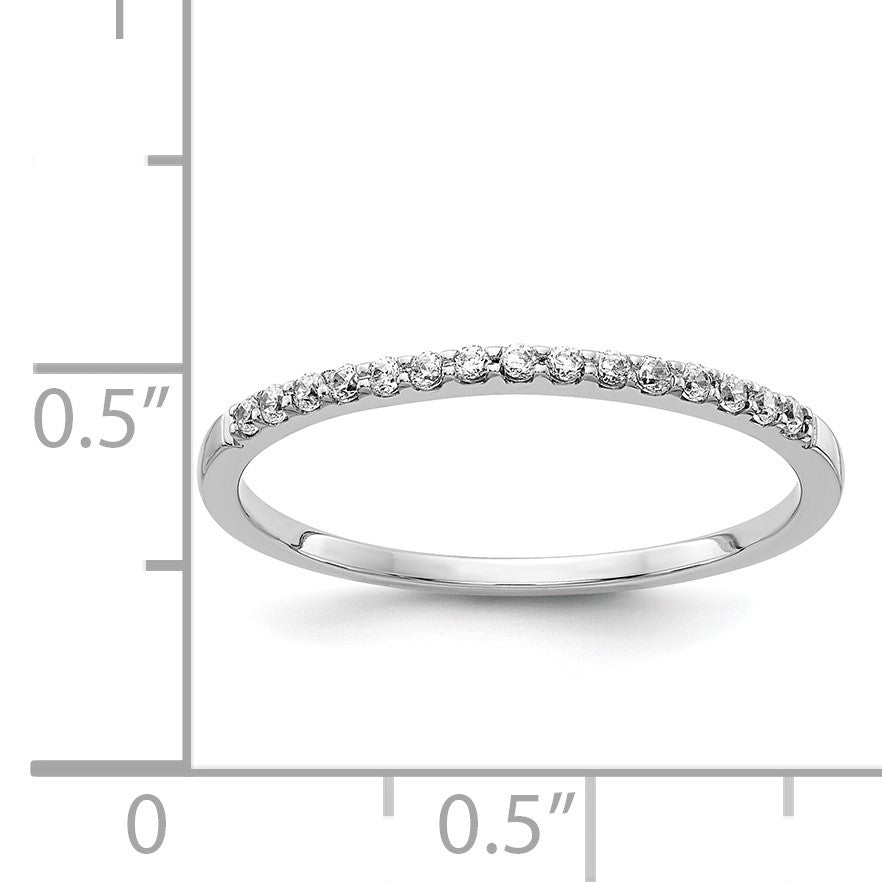 14k White Gold 2mm 1/8 carat Diamond Band