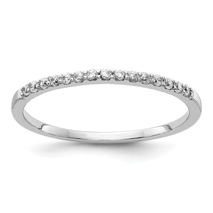 14k White Gold 2mm 1/8 carat Diamond Band