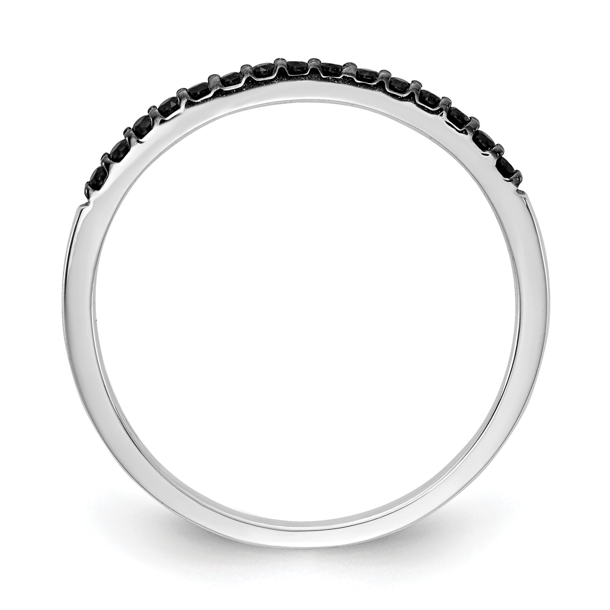 14k White Gold 2mm 1/8 carat Black Diamond Band