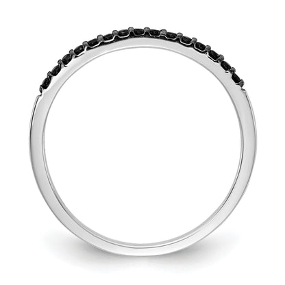 14k White Gold 2mm 1/8 carat Black Diamond Band