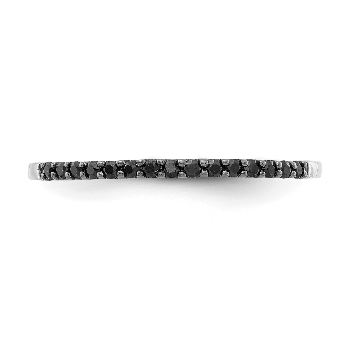 14k White Gold 2mm 1/8 carat Black Diamond Band