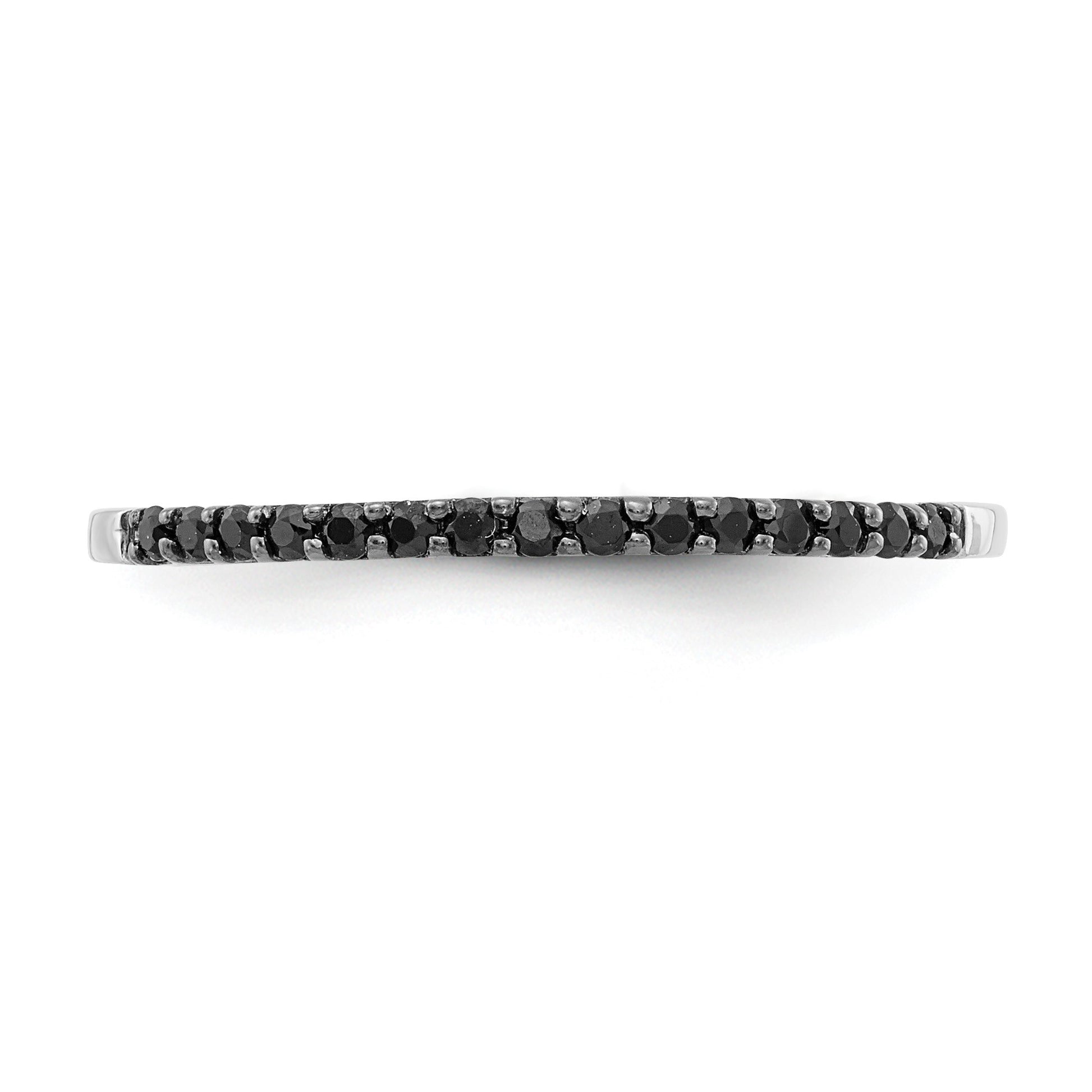 14k White Gold 2mm 1/8 carat Black Diamond Band