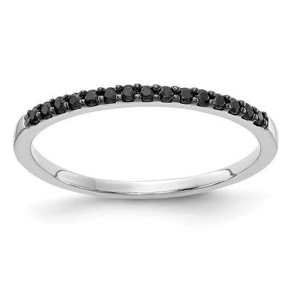 14k White Gold 2mm 1/8 carat Black Diamond Band