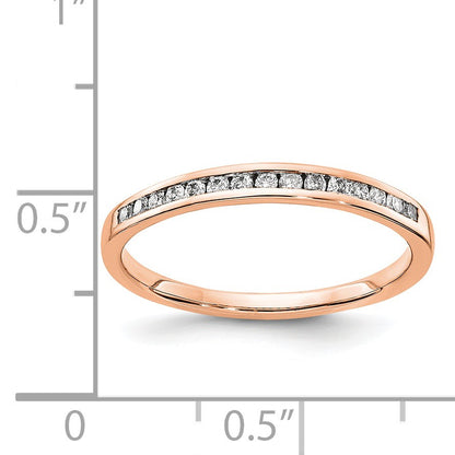14k Rose Gold 2mm 1/6 carat Diamond Channel Band