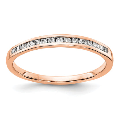 14k Rose Gold 2mm 1/6 carat Diamond Channel Band