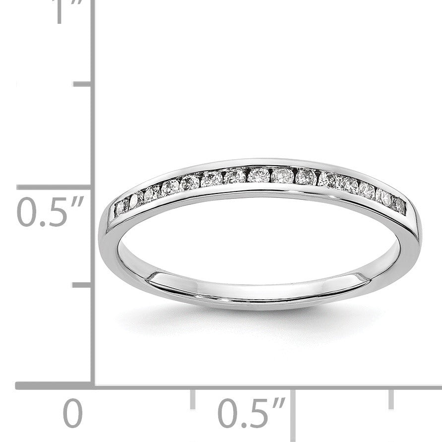 14k White Gold 2mm 1/6 carat Diamond Channel Band