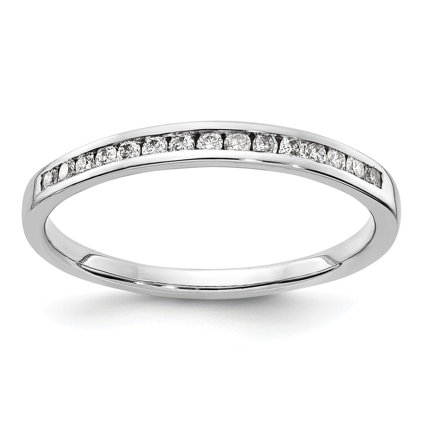 14k White Gold 2mm 1/6 carat Diamond Channel Band