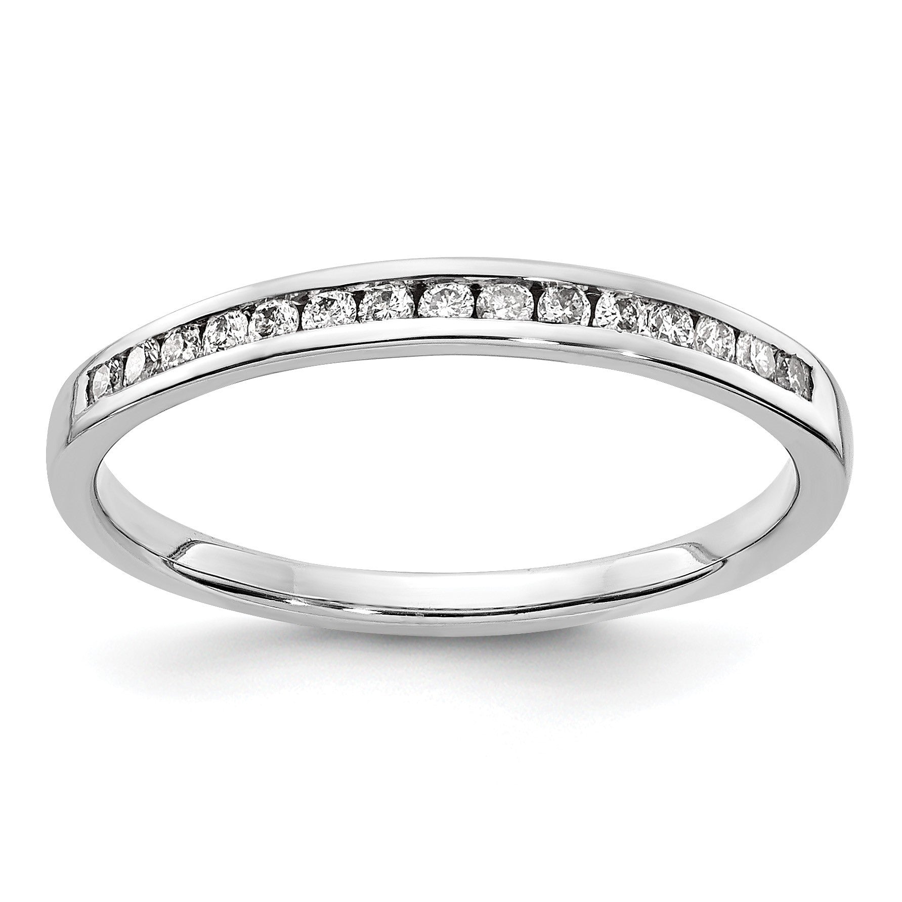 14k White Gold 2mm 1/6 carat Diamond Channel Band