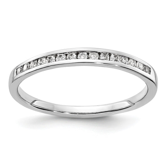 14k White Gold 2mm 1/6 carat Diamond Channel Band