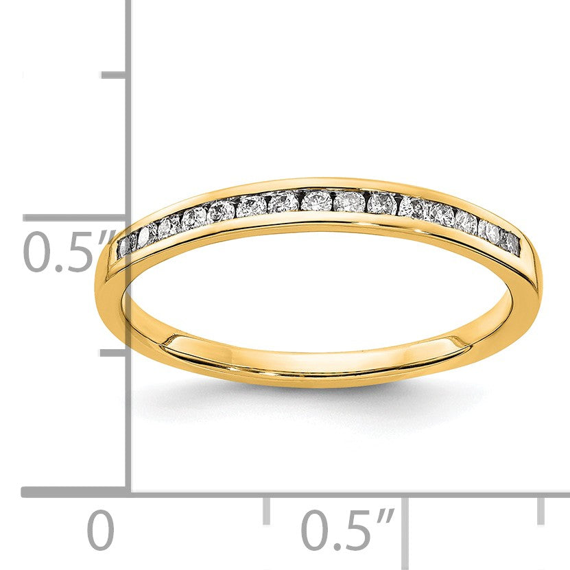 14k 2mm 1/6 carat Diamond Channel Band
