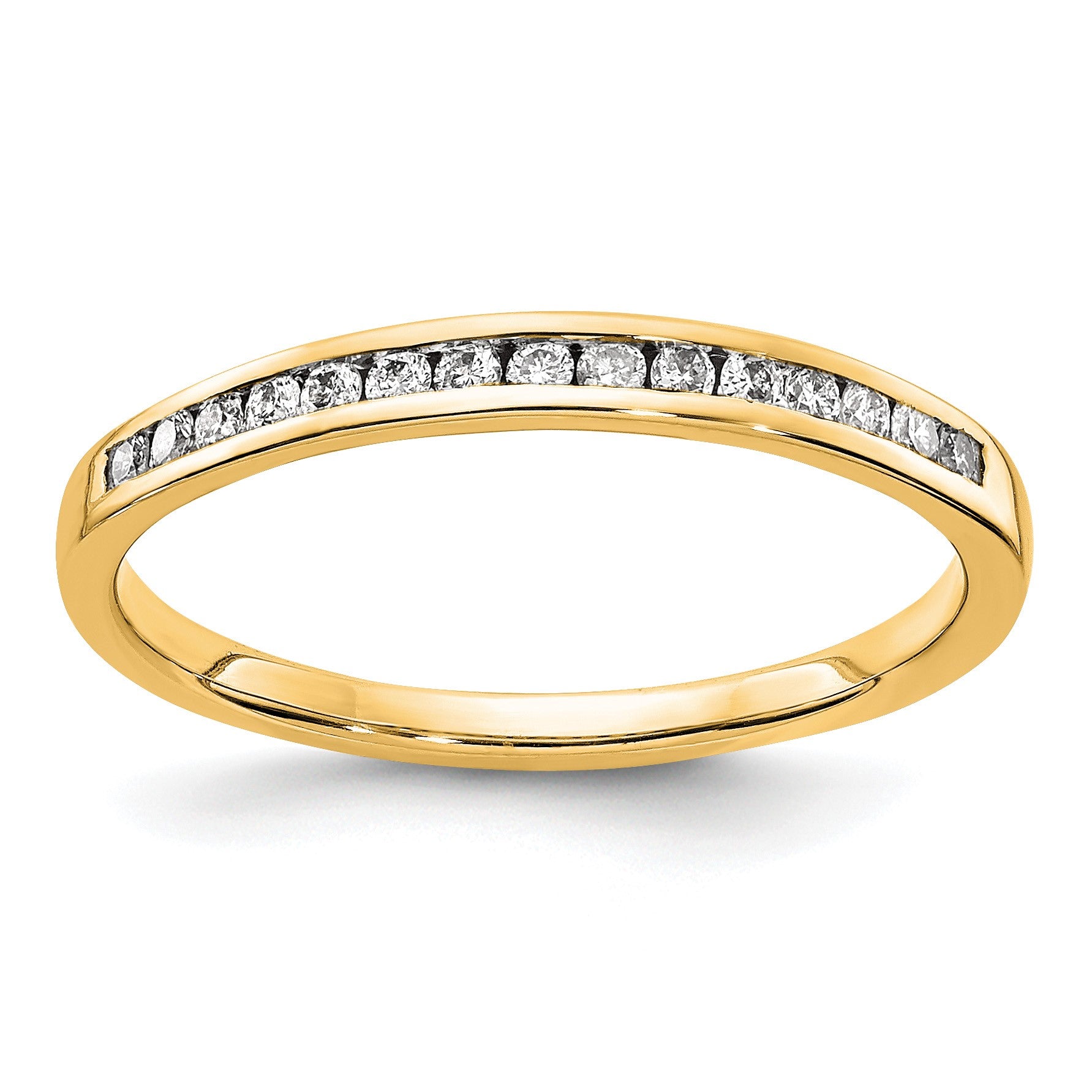 14k 2mm 1/6 carat Diamond Channel Band