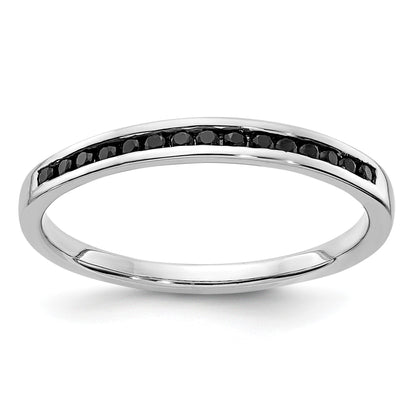 14k White Gold 2mm 1/6 carat Black Diamond Channel Band