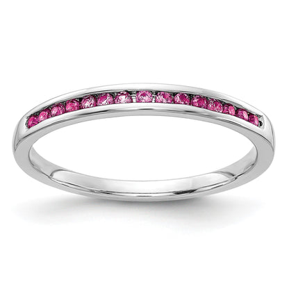 14k White Gold Pink Sapphire Channel Band