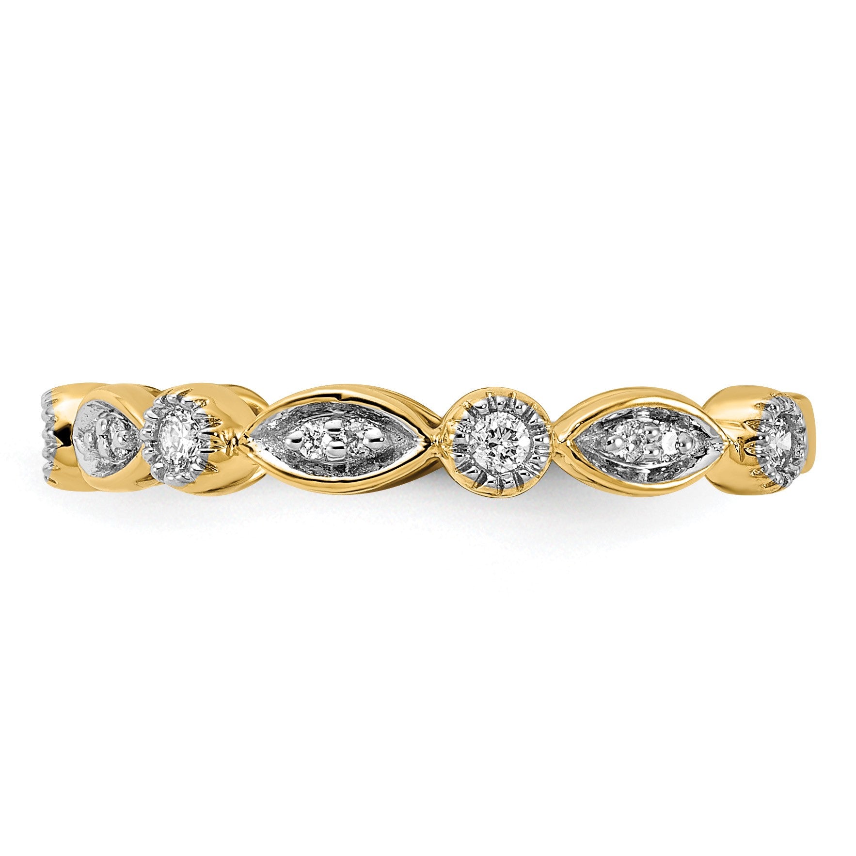 14k 3mm 1/5 carat Diamond Fancy Band