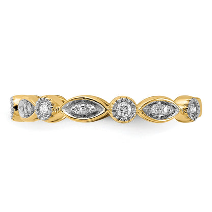 14k 3mm 1/5 carat Diamond Fancy Band