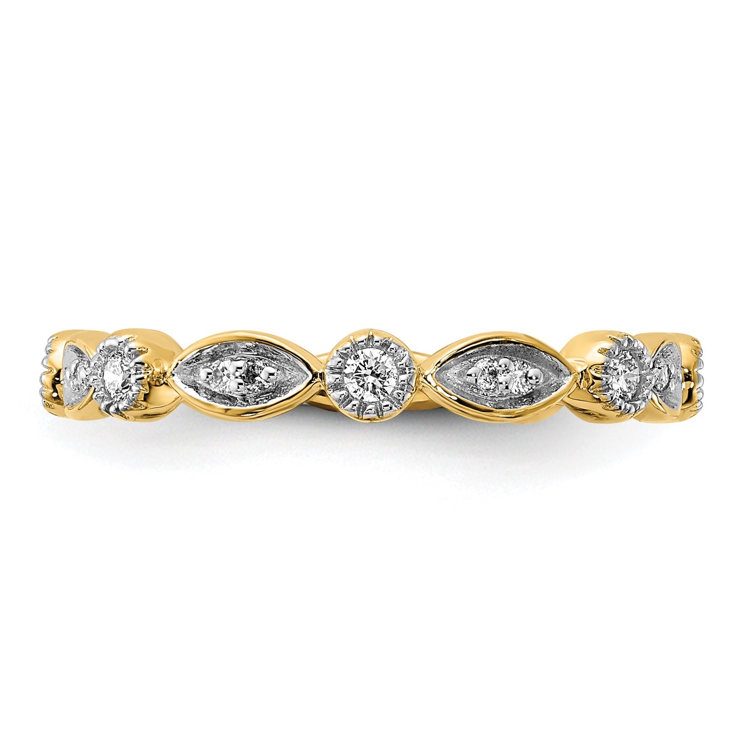 14k 3mm 1/5 carat Diamond Fancy Band