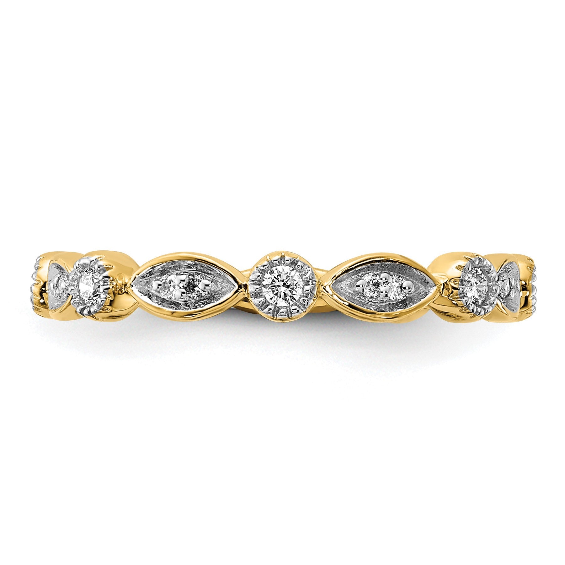 14k 3mm 1/5 carat Diamond Fancy Band