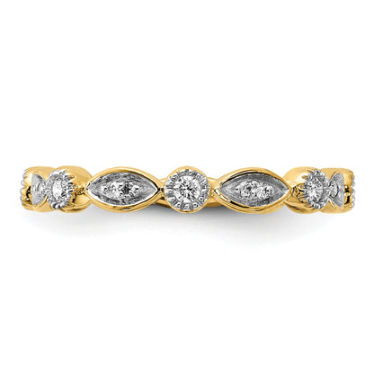 14k 3mm 1/5 carat Diamond Fancy Band