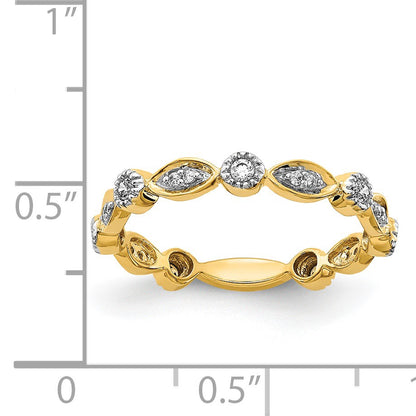 14k 3mm 1/5 carat Diamond Fancy Band