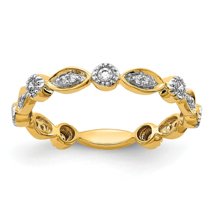 14k 3mm 1/5 carat Diamond Fancy Band