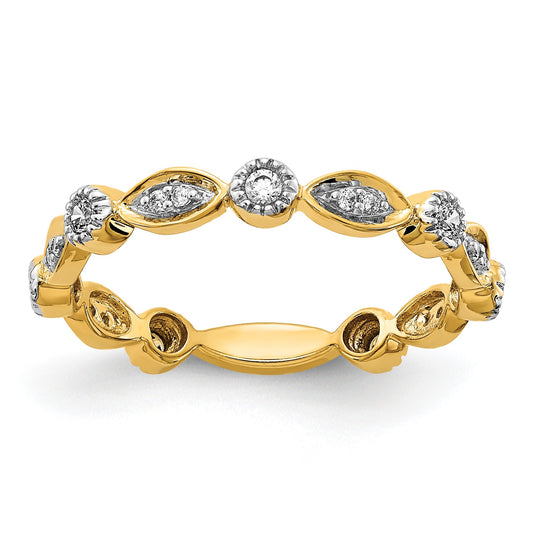 14k 3mm 1/5 carat Diamond Fancy Band