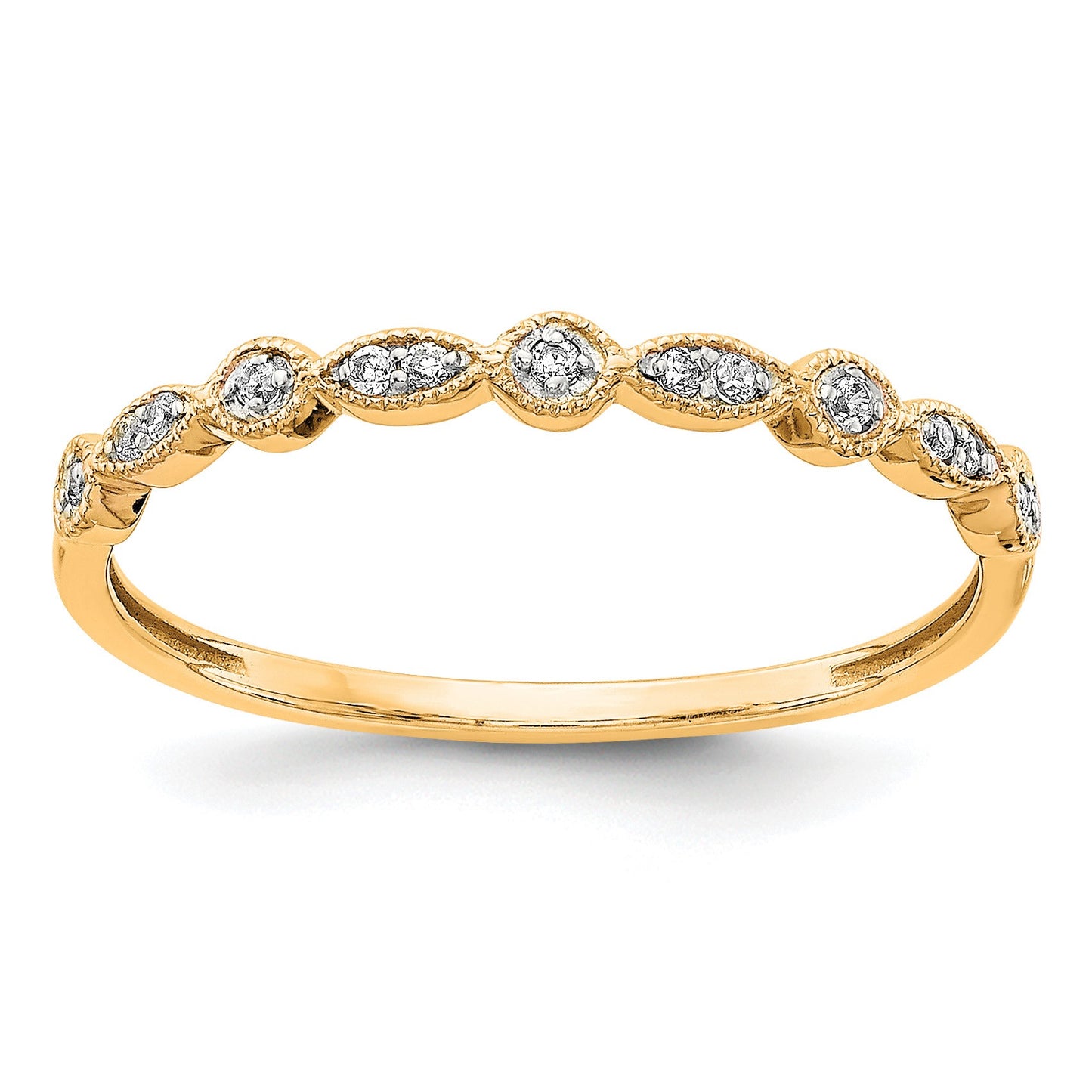 14k 2mm 1/20 carat Diamond Fancy Band