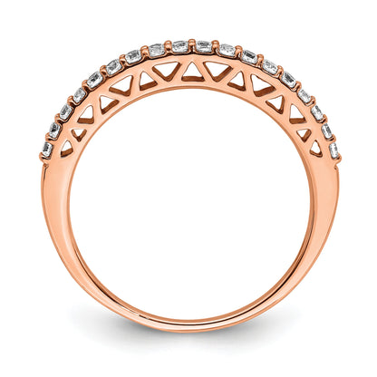 14k Rose Gold Polished 2mm 1/4 carat Diamond Band