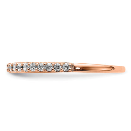 14k Rose Gold Polished 2mm 1/4 carat Diamond Band