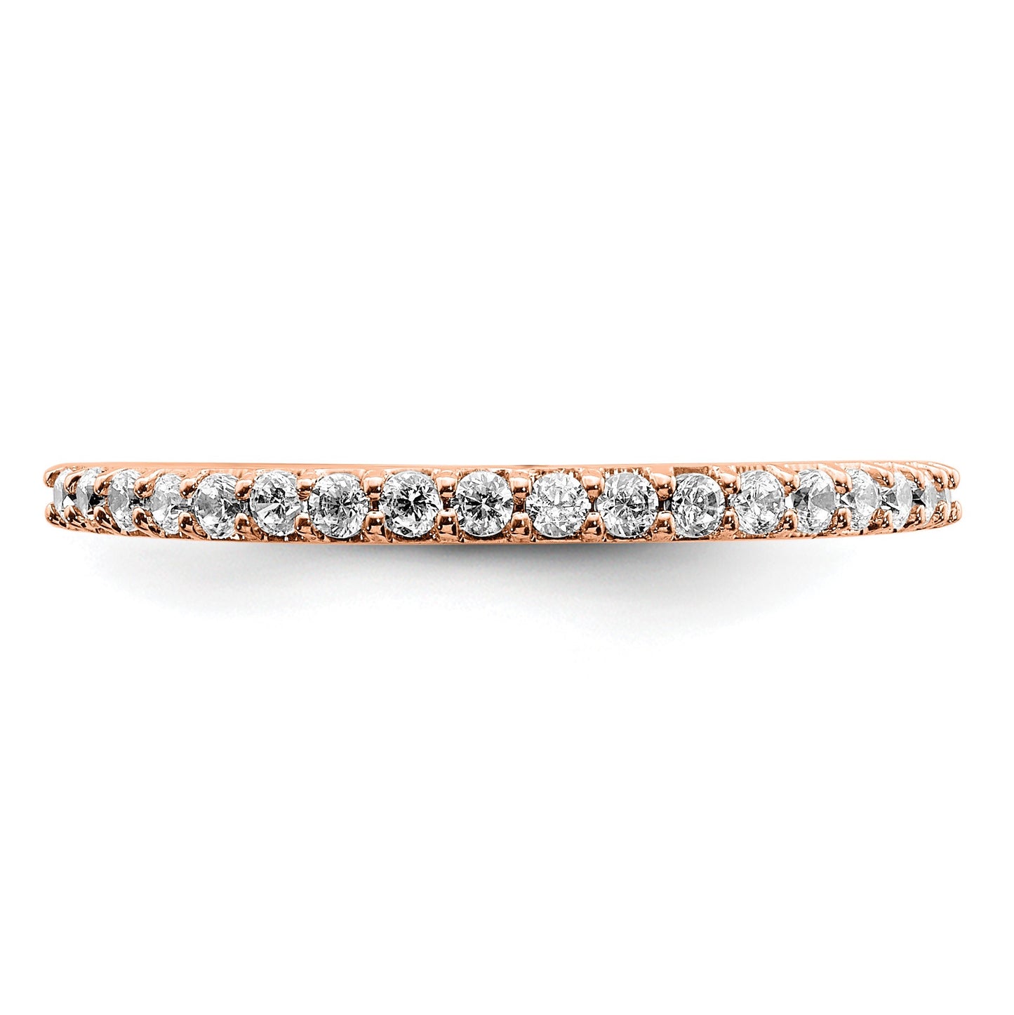 14k Rose Gold Polished 2mm 1/4 carat Diamond Band