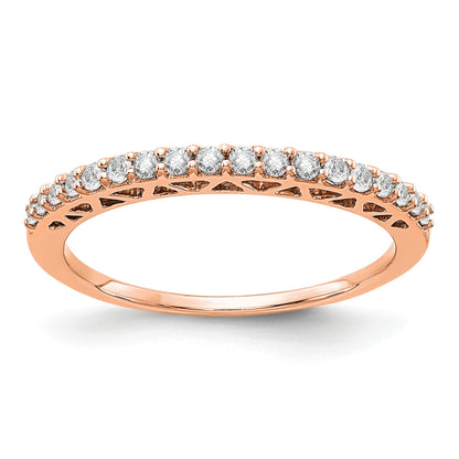 14k Rose Gold Polished 2mm 1/4 carat Diamond Band