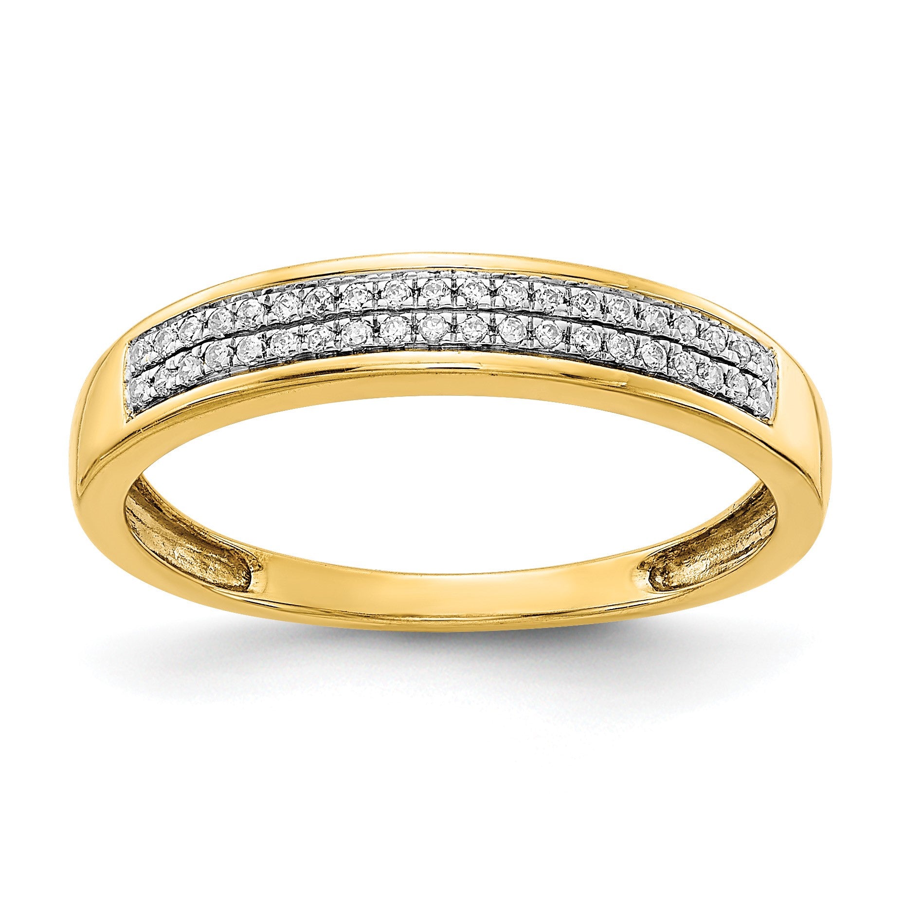 14k 3mm 2-row 1/8 carat Diamond Band