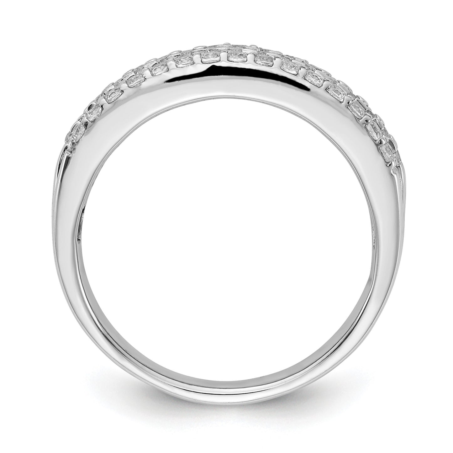 14k White Gold 5mm 3-row 1/2 carat Diamond Band
