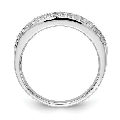 14k White Gold 5mm 3-row 1/2 carat Diamond Band