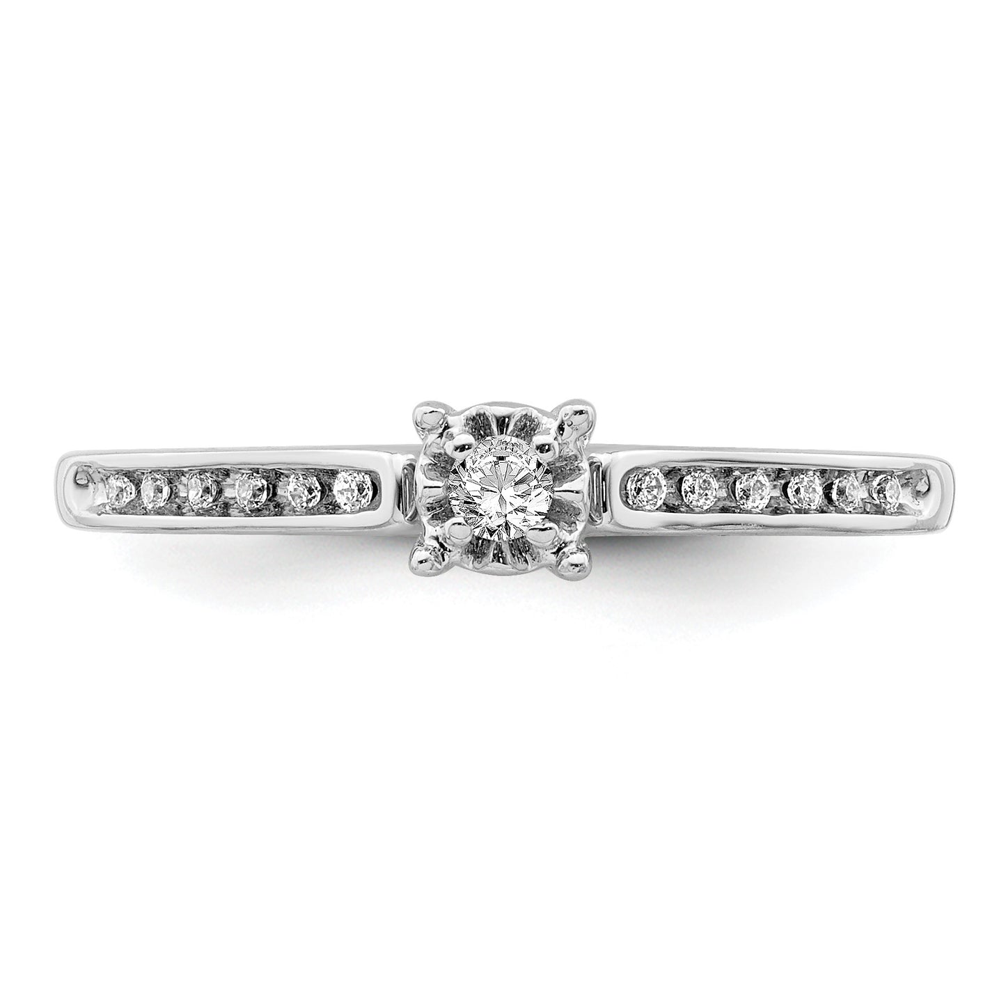 14k White Gold 1/10 carat Diamond Ring