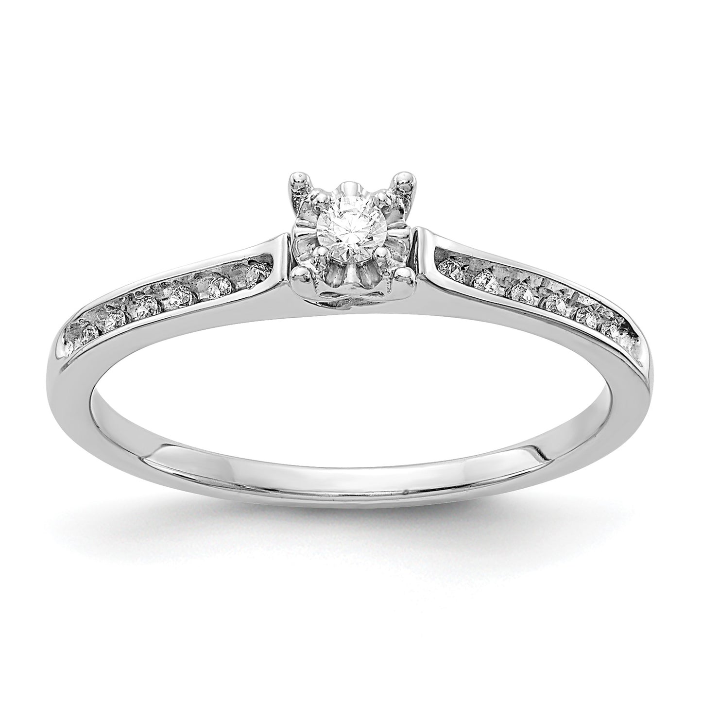 14k White Gold 1/10 carat Diamond Ring