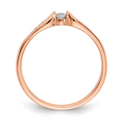 14k Rose Gold 1/8 carat Diamond Ring