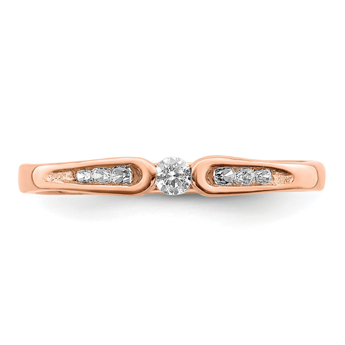 14k Rose Gold 1/8 carat Diamond Ring
