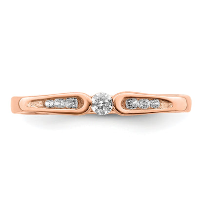 14k Rose Gold 1/8 carat Diamond Ring