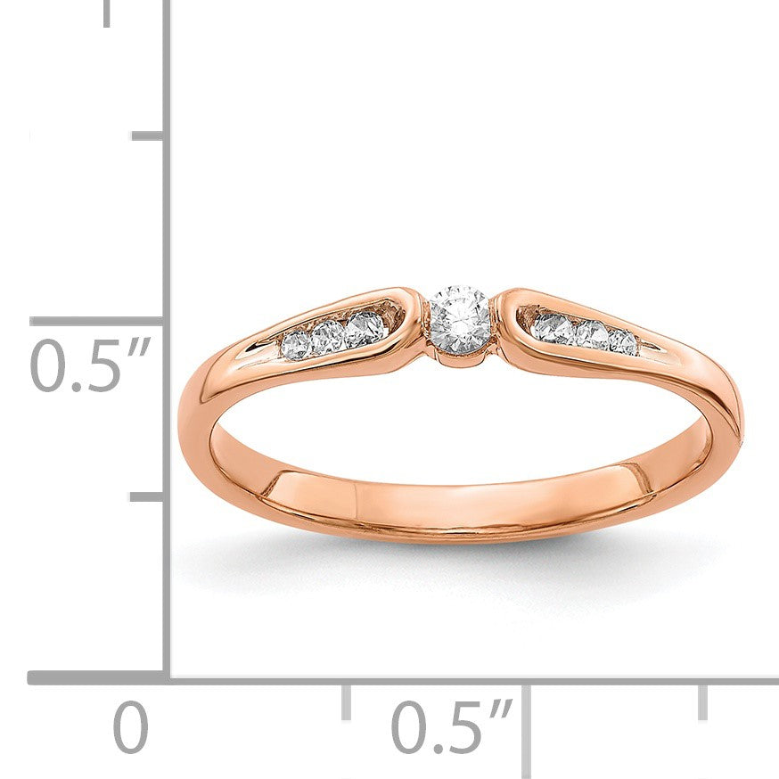 14k Rose Gold 1/8 carat Diamond Ring
