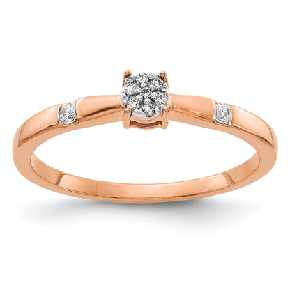 14k Rose Gold 1/15 carat Diamond Cluster Ring