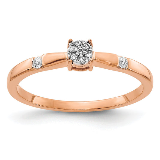 14k Rose Gold 1/15 carat Diamond Cluster Ring
