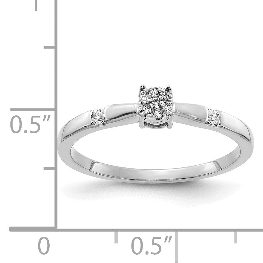 14k White Gold 1/15 carat Diamond Cluster Ring