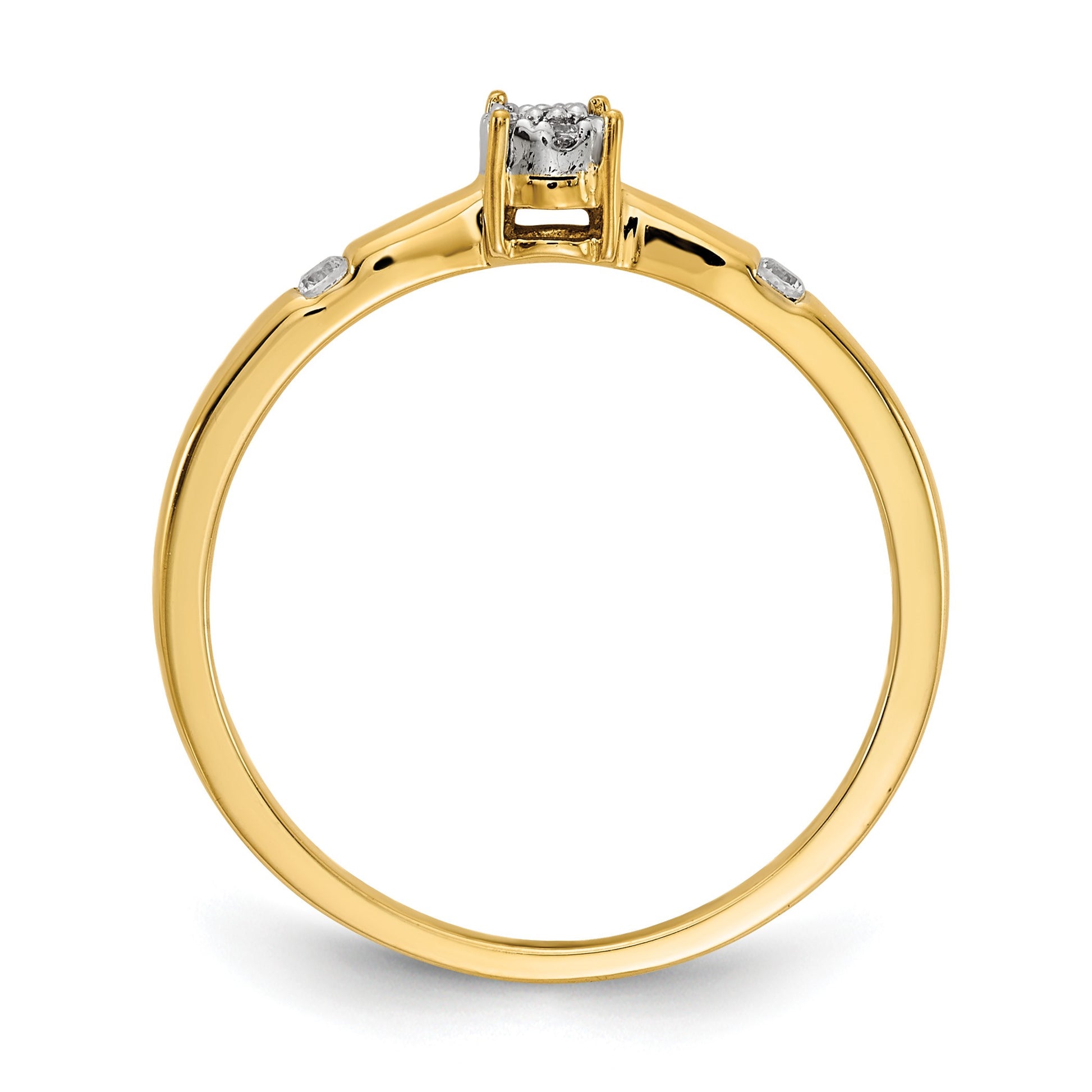 14k 1/15 carat Diamond Cluster Ring