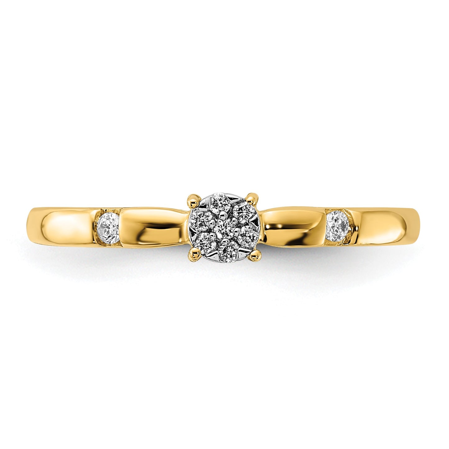 14k 1/15 carat Diamond Cluster Ring