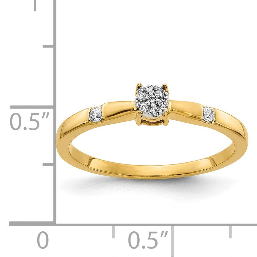 14k 1/15 carat Diamond Cluster Ring